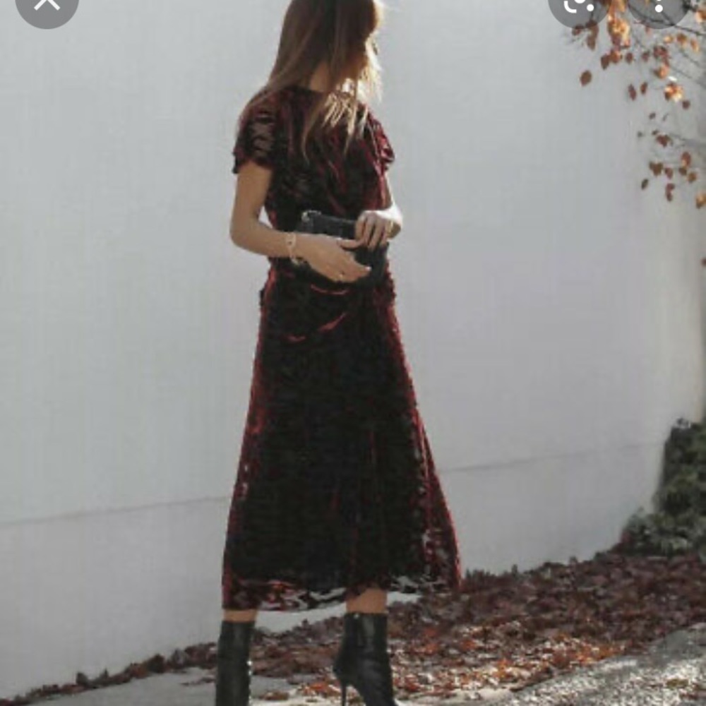 - Zara limited edition collection with draped detailed NWT wine detailed d… - Picture 2 of 10